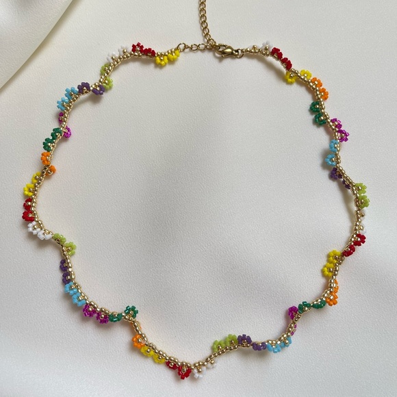 Philos New York Jewelry - NWT Philos New York Handmade Colorful Daisy Flower Bead Necklace